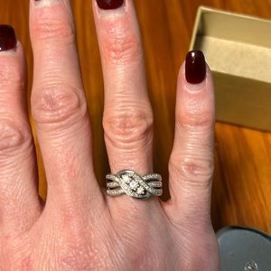 NWT Diamond Cluster ring | Rhodium/SS 925 | sz 6 |